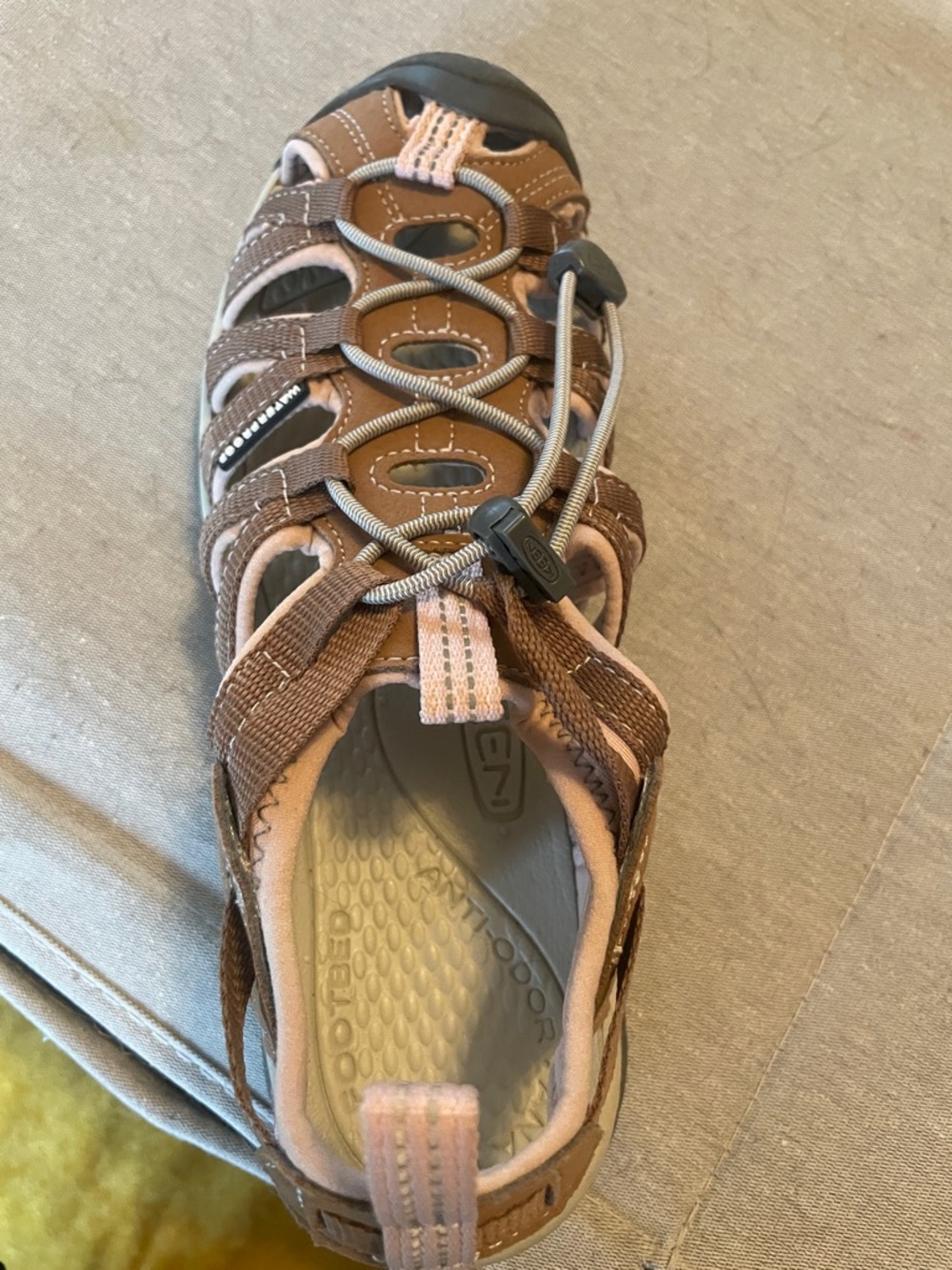 Keen Brown and Pink Closed-Toe Outdoor Sandal - Picture 3 of 6